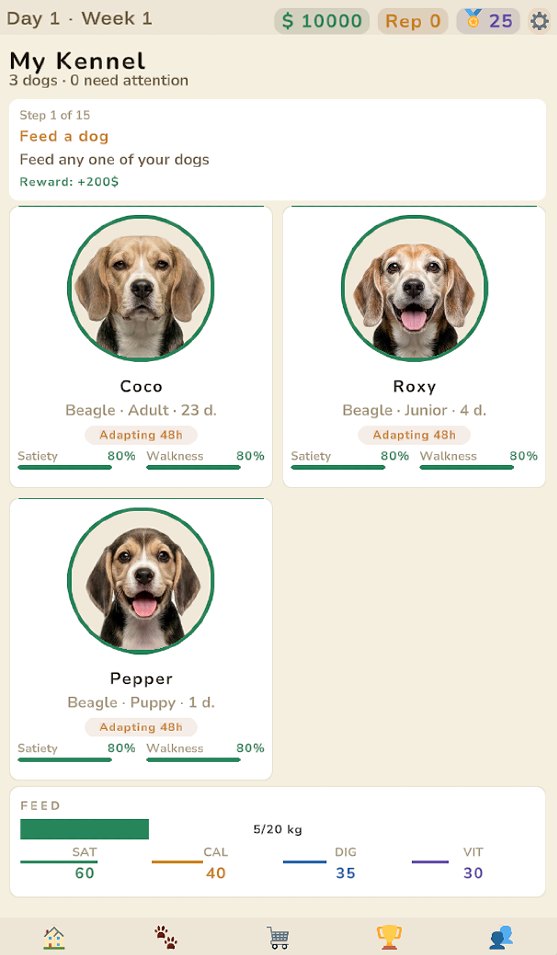 Choosing your first dogs at the start of the game
